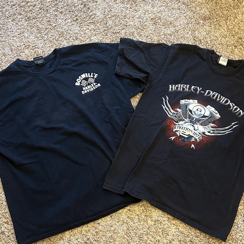 Harley Davidson Vintage Lot 2 Black T-shirts